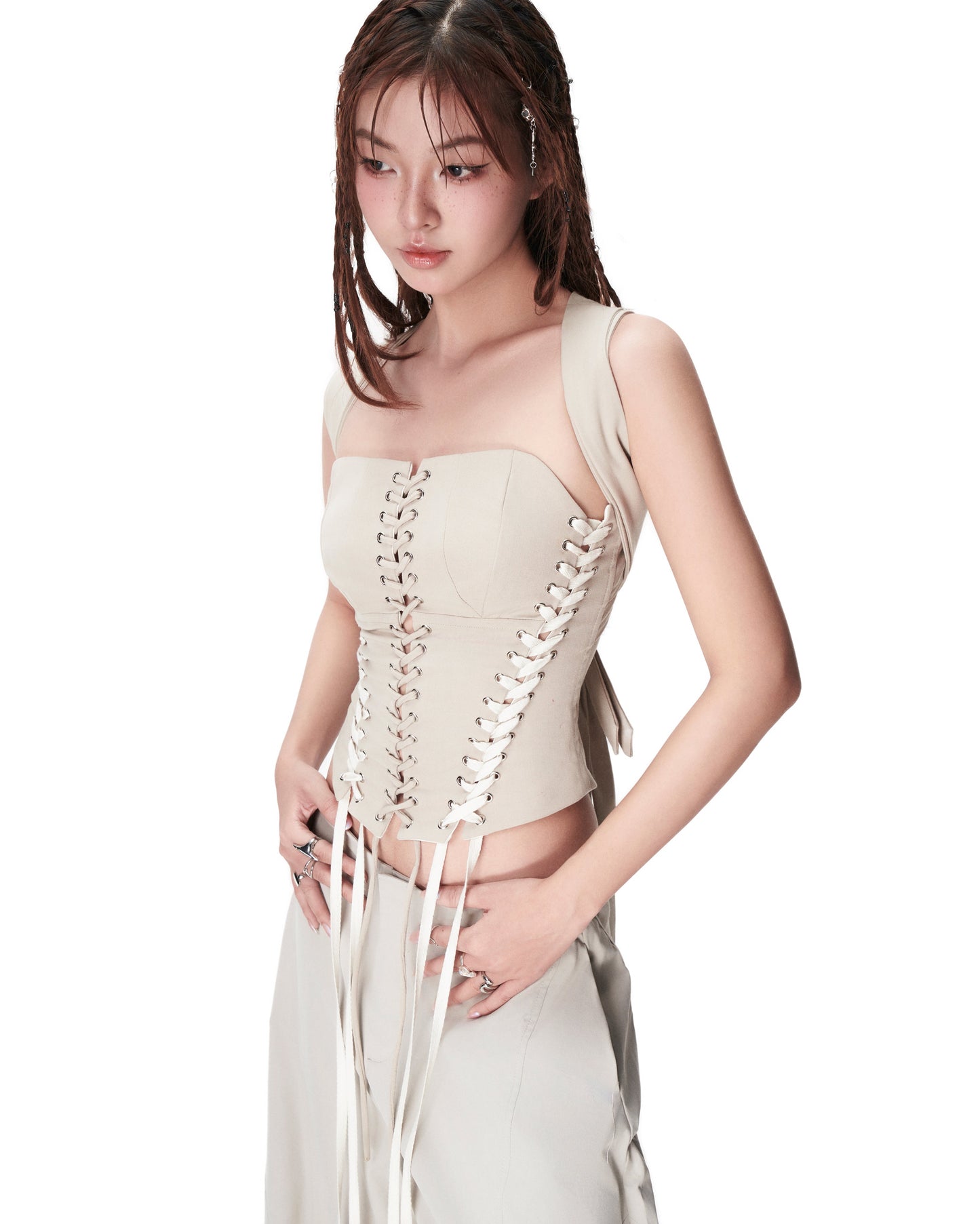 Bunny Hill Panacea Top (Beige) (Pre-order) - Em Clothing