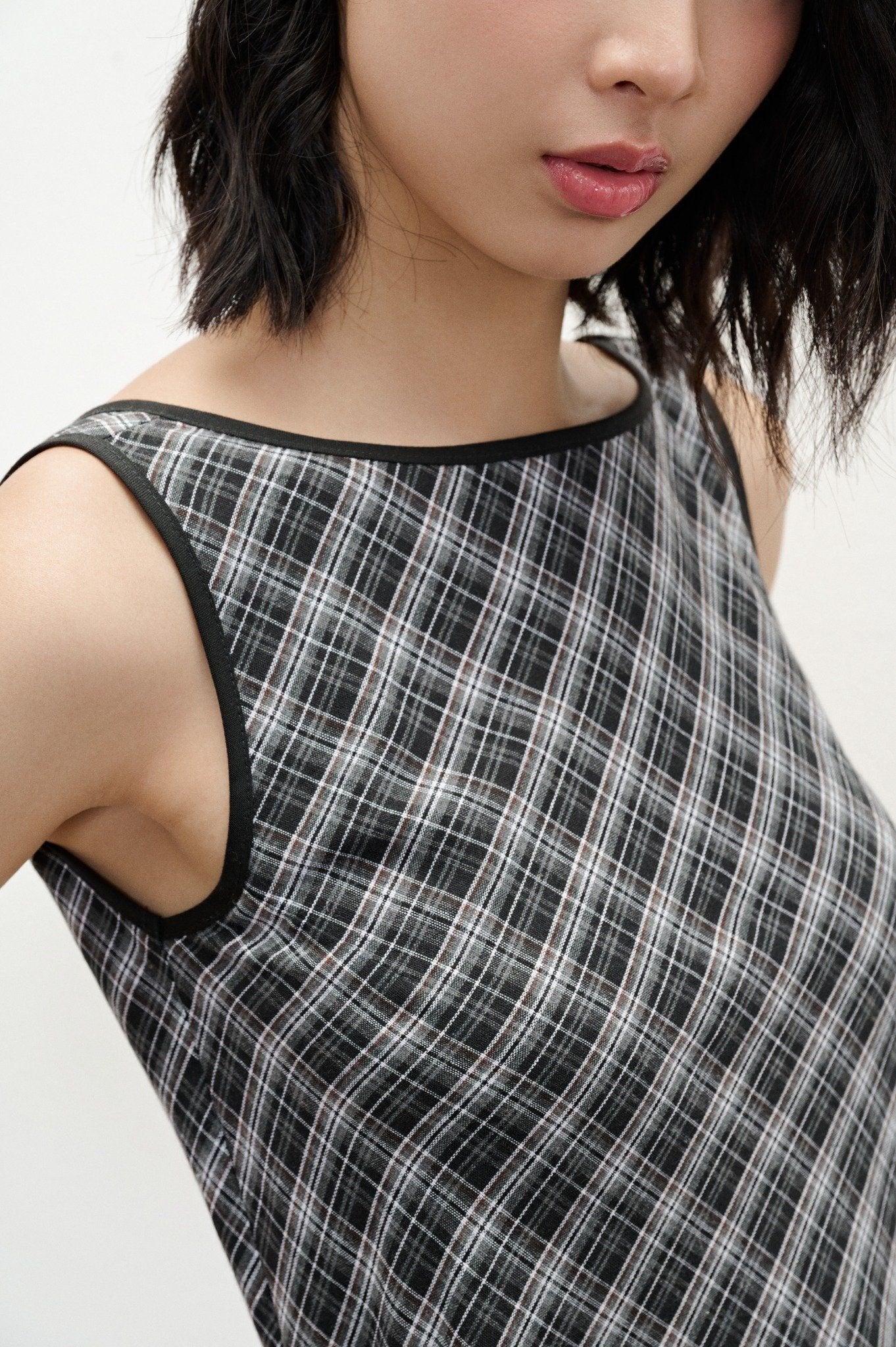 Libe Plaid Open Back Midi Dress (Pre-order)