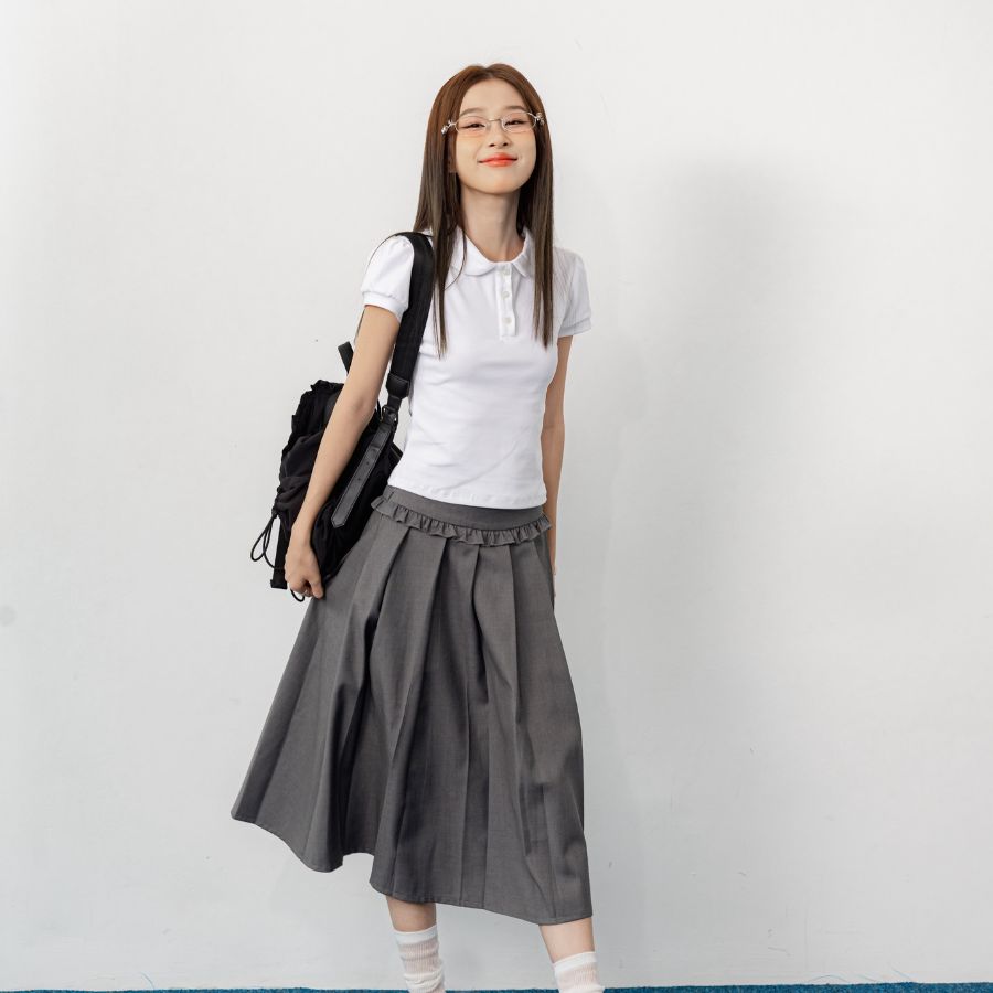 Lollie.Studio Pleated Midi Skirt