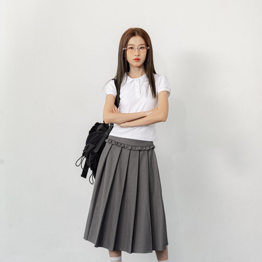 Lollie.Studio Pleated Midi Skirt