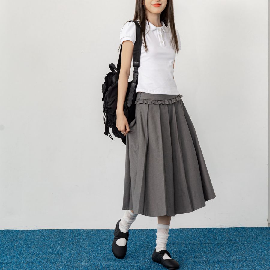 Lollie.Studio Pleated Midi Skirt