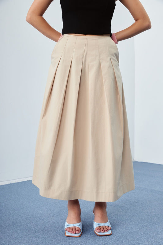 Libe Pleated Midi Skirt (Pre-order)