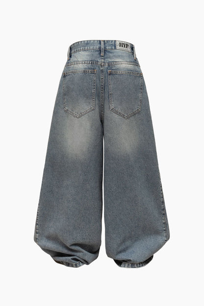 Hypnotism Pleated Wide Jeans