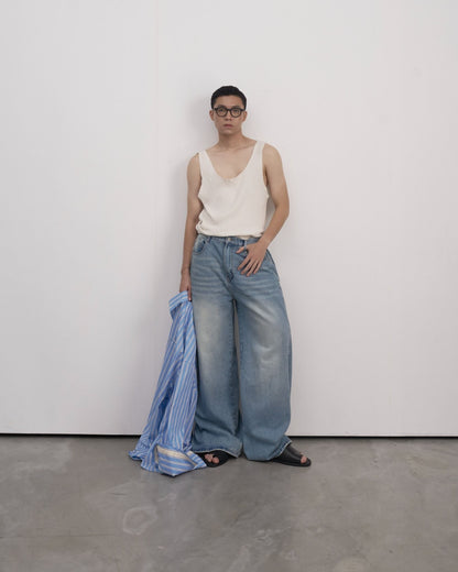 Hypnotism Pleated Wide Jeans