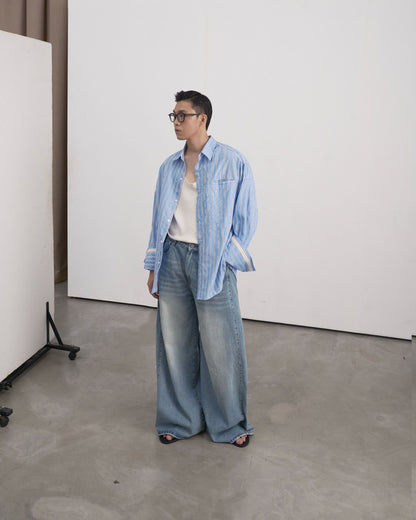 Hypnotism Pleated Wide Jeans