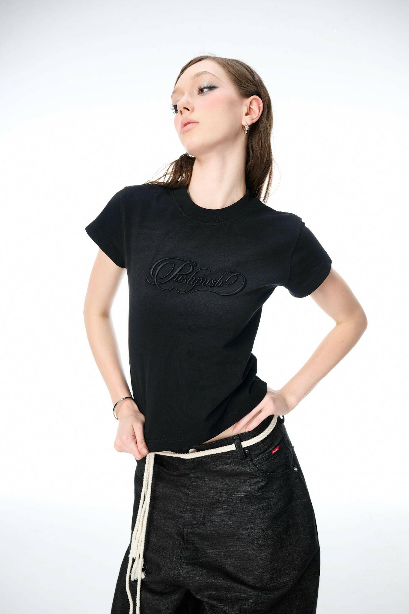 Push Push Pp Embroidered Baby Tee (Pre-order)