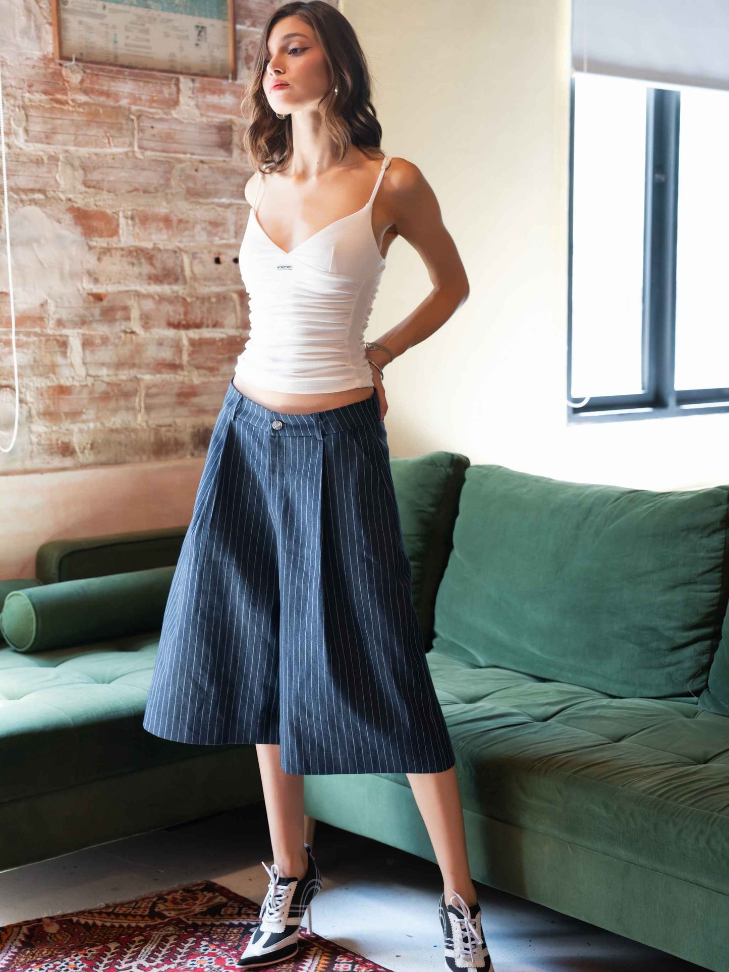 Push Push Pp Pinstripe Jort (Pre-order)