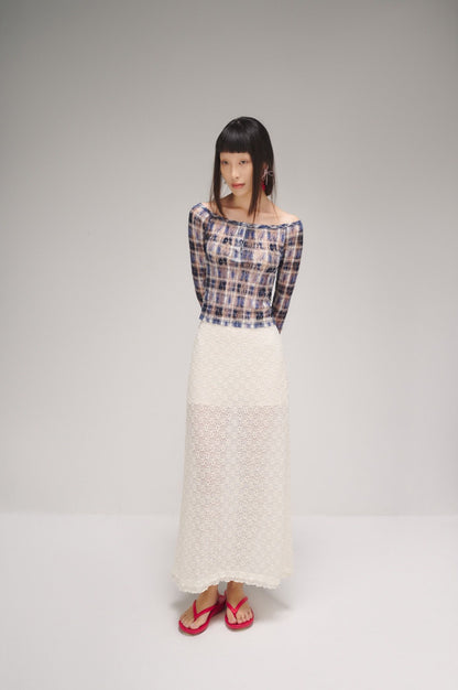 Libe Printed Lace Long Sleeve Top (Pre-order)