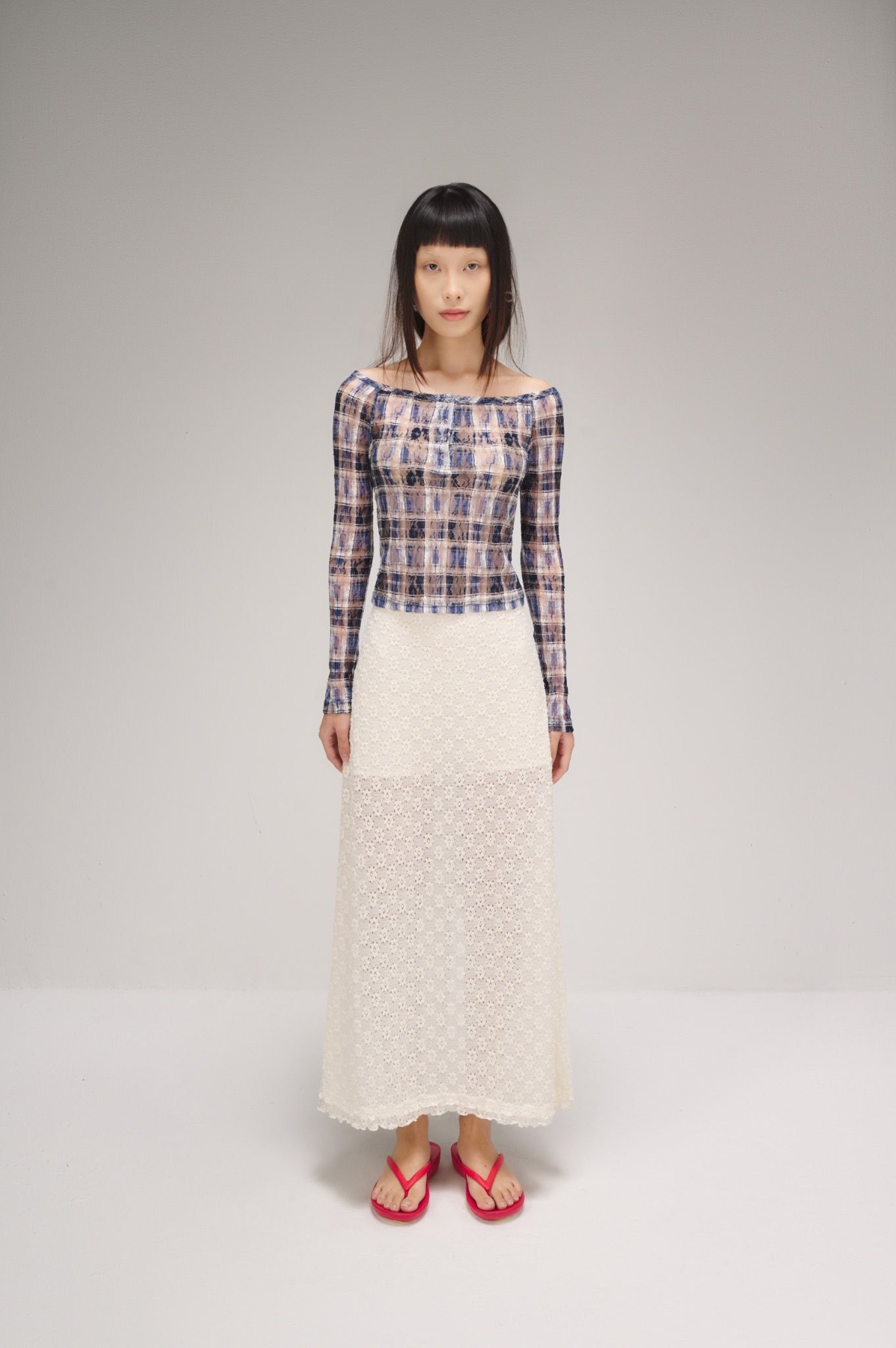 Libe Printed Lace Long Sleeve Top (Pre-order)