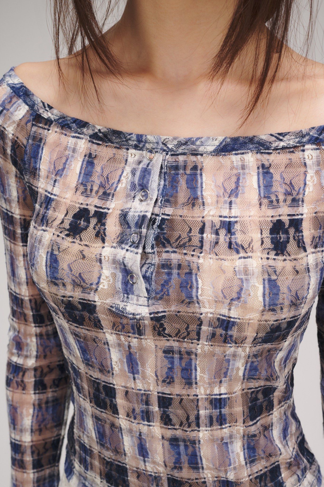 Libe Printed Lace Long Sleeve Top (Pre-order)