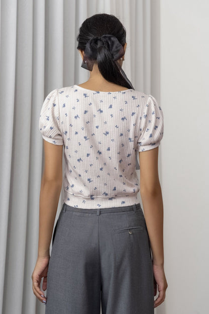 Libe Puff Sleeves Cardigan Top (Pre-order)