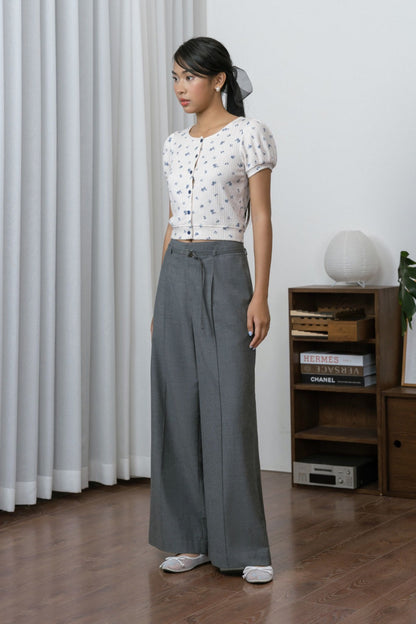 Libe Puff Sleeves Cardigan Top (Pre-order)