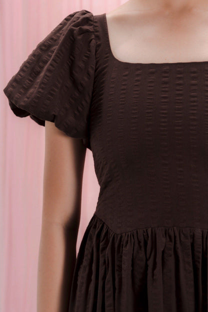 Libe Puff Sleeves Midi Dress (Pre-order)