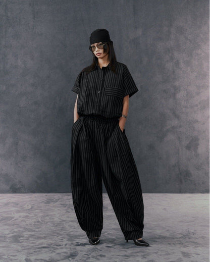 Hypnotism Puff Striped Pants