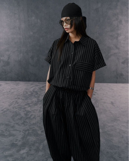 Hypnotism Puff Striped Pants