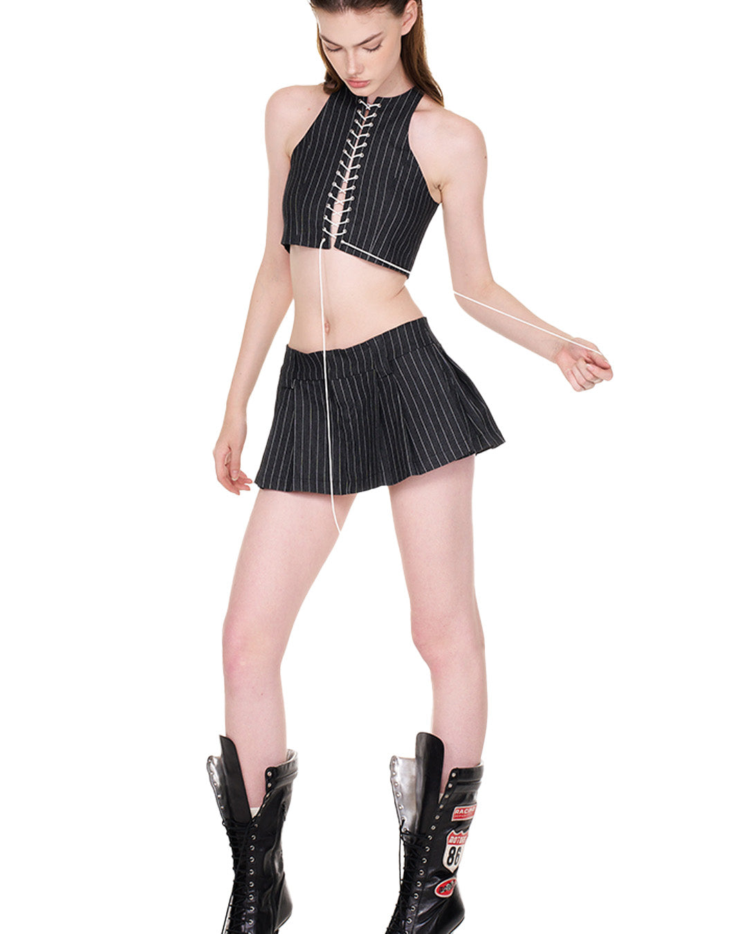 Push Push Pushie Striped Mini Skirt