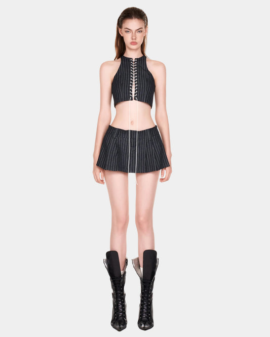 Push Push Pushie Striped Mini Skirt