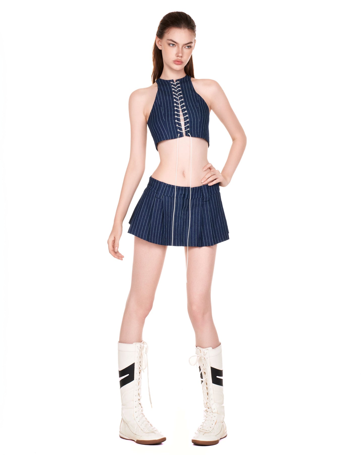 Push Push Pushie Striped Mini Skirt