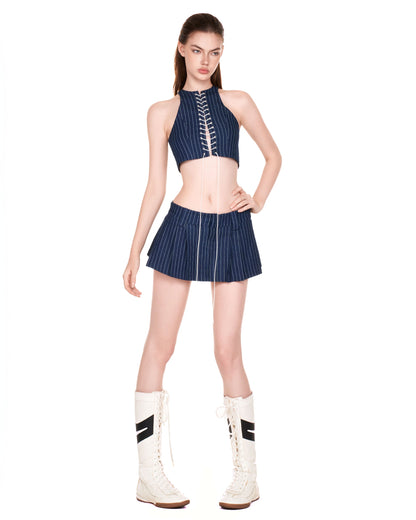 Push Push Pushie Striped Mini Skirt
