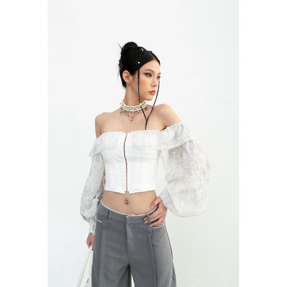 Cera Lace Waist Straight Pants