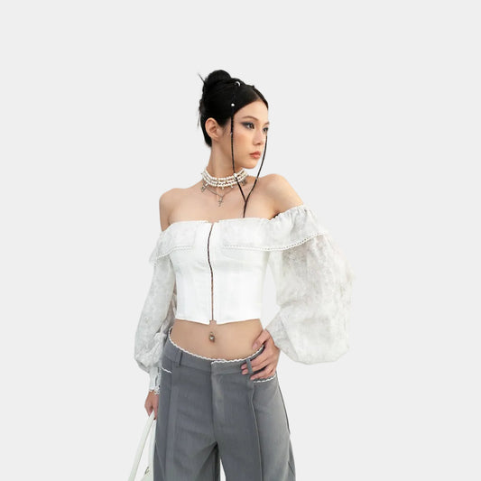 Cera Off Shoulder Long Sleeve Corset