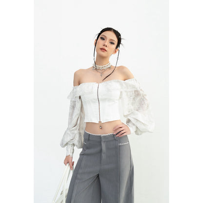 Cera Lace Waist Straight Pants