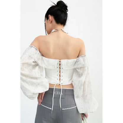 Cera Lace Waist Straight Pants