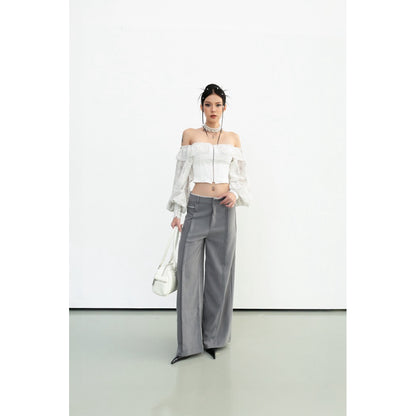 Cera Lace Waist Straight Pants