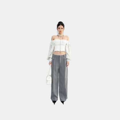 Cera Lace Waist Straight Pants