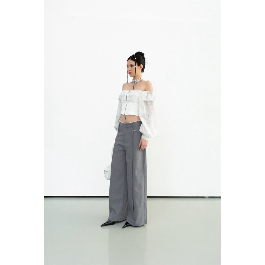 Cera Lace Waist Straight Pants