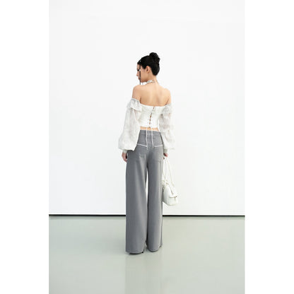 Cera Lace Waist Straight Pants