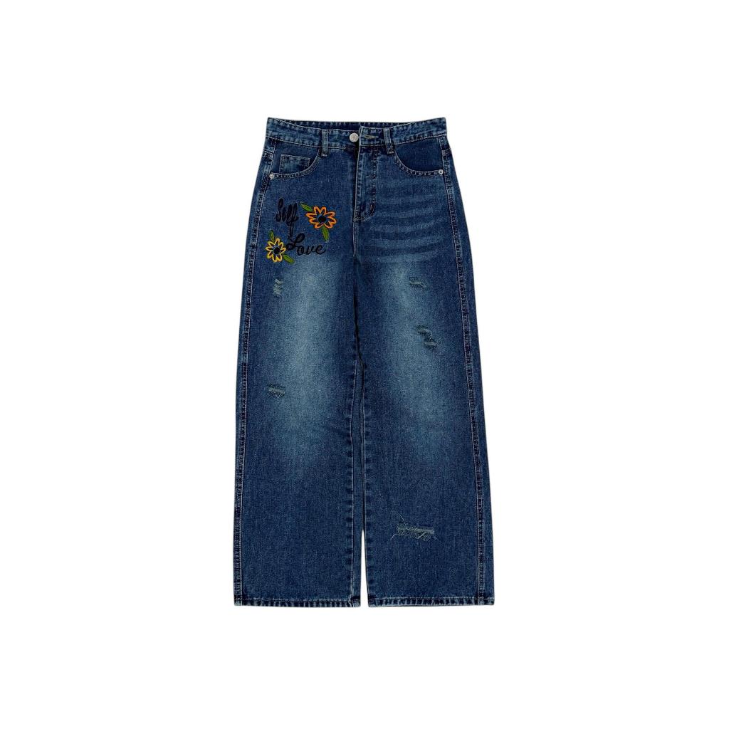 Whose Straight-leg Jeans With Embroidered Tie-dye