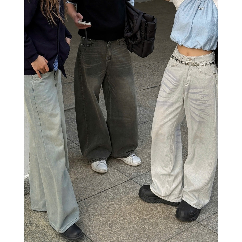 Whose Faded Wash Straight Leg Jeans