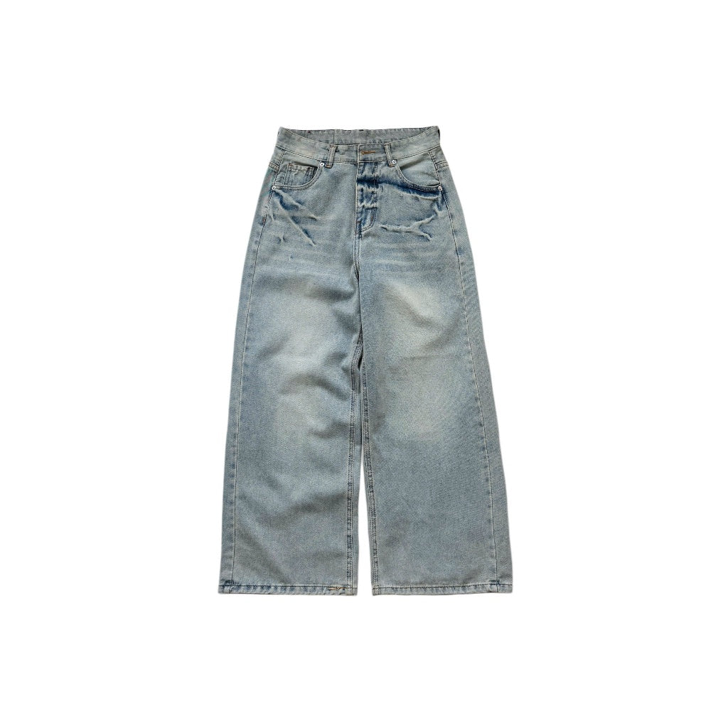 Whose Faded Wash Straight Leg Jeans