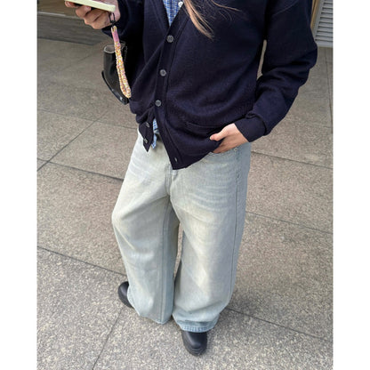 Whose Faded Wash Straight Leg Jeans