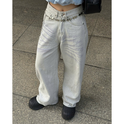 Whose Faded Wash Straight Leg Jeans