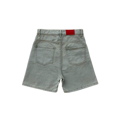 WHOSE Embroidered Pattern Denim Shorts