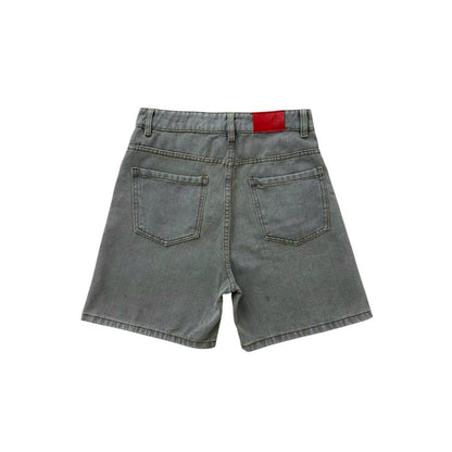 WHOSE Embroidered Pattern Denim Shorts