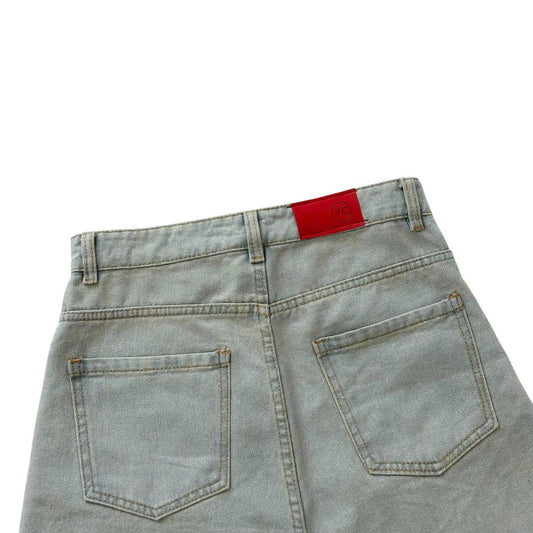 WHOSE Embroidered Pattern Denim Shorts