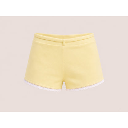 La Boutique Low-Rise Lace Trim Pants