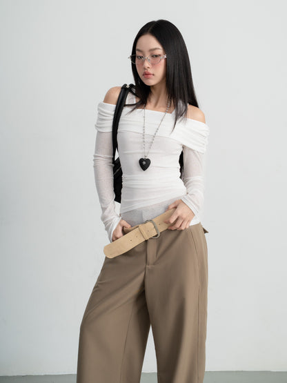 Hoo Design Western Brown Straight-Leg Pants
