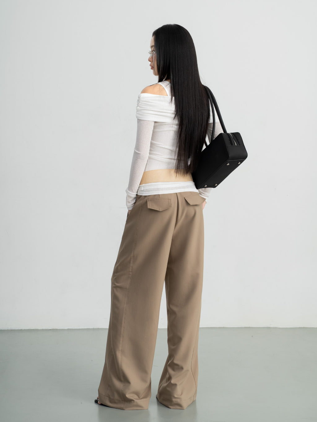 Hoo Design Western Brown Straight-Leg Pants