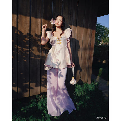Jirene Studio Cotton Wide-leg Trousers