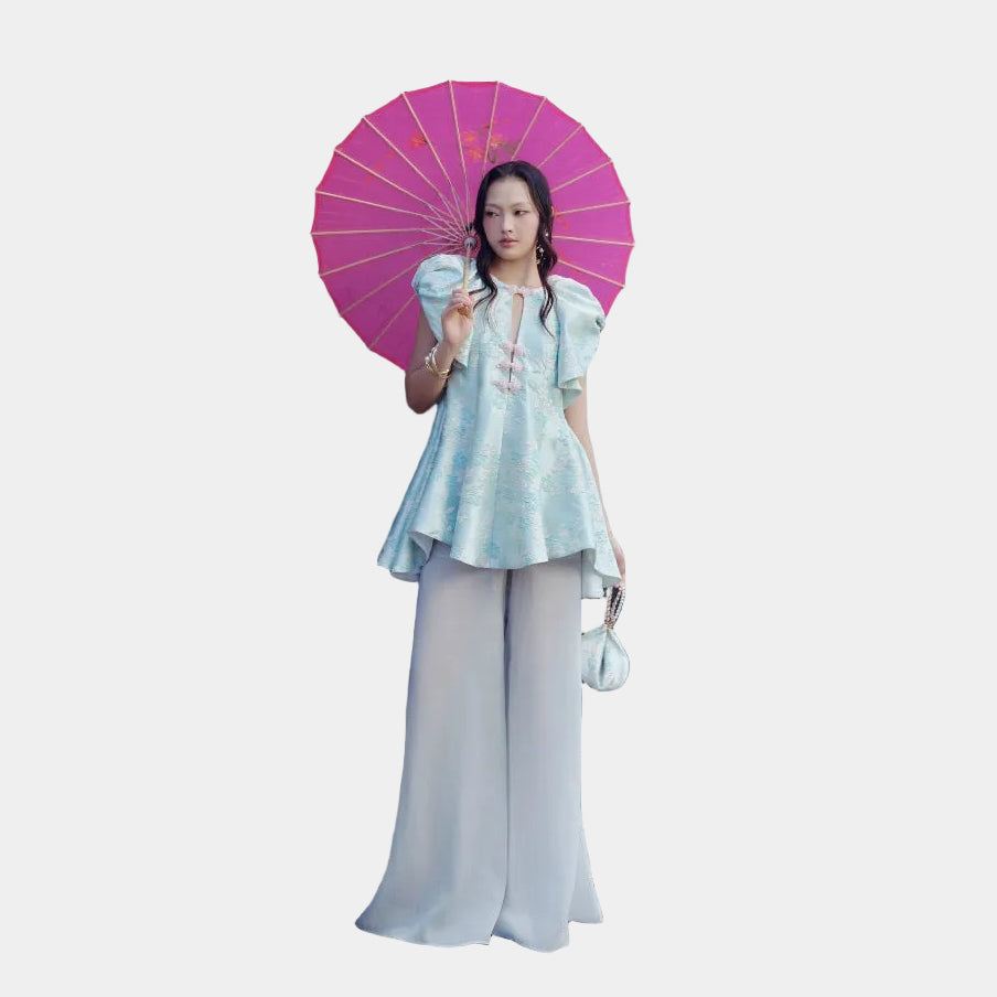 Jirene Studio Cotton Wide-leg Trousers