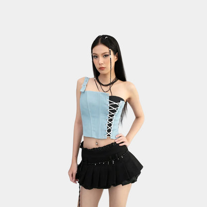 Cera One Shoulder Corset Top