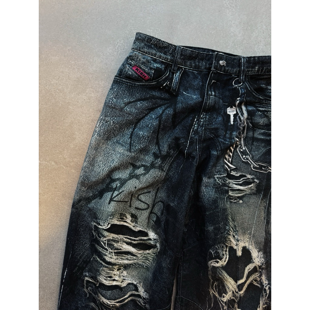 Kish Wide-Leg Printed Jeans