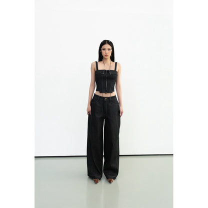 Cera Wide Leg Black Jeans
