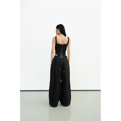 Cera Wide Leg Black Jeans