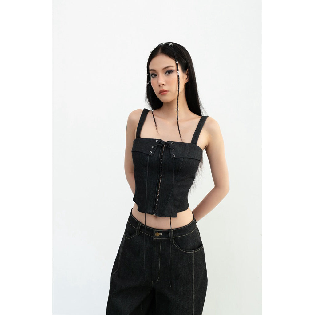 Cera Wide Leg Black Jeans