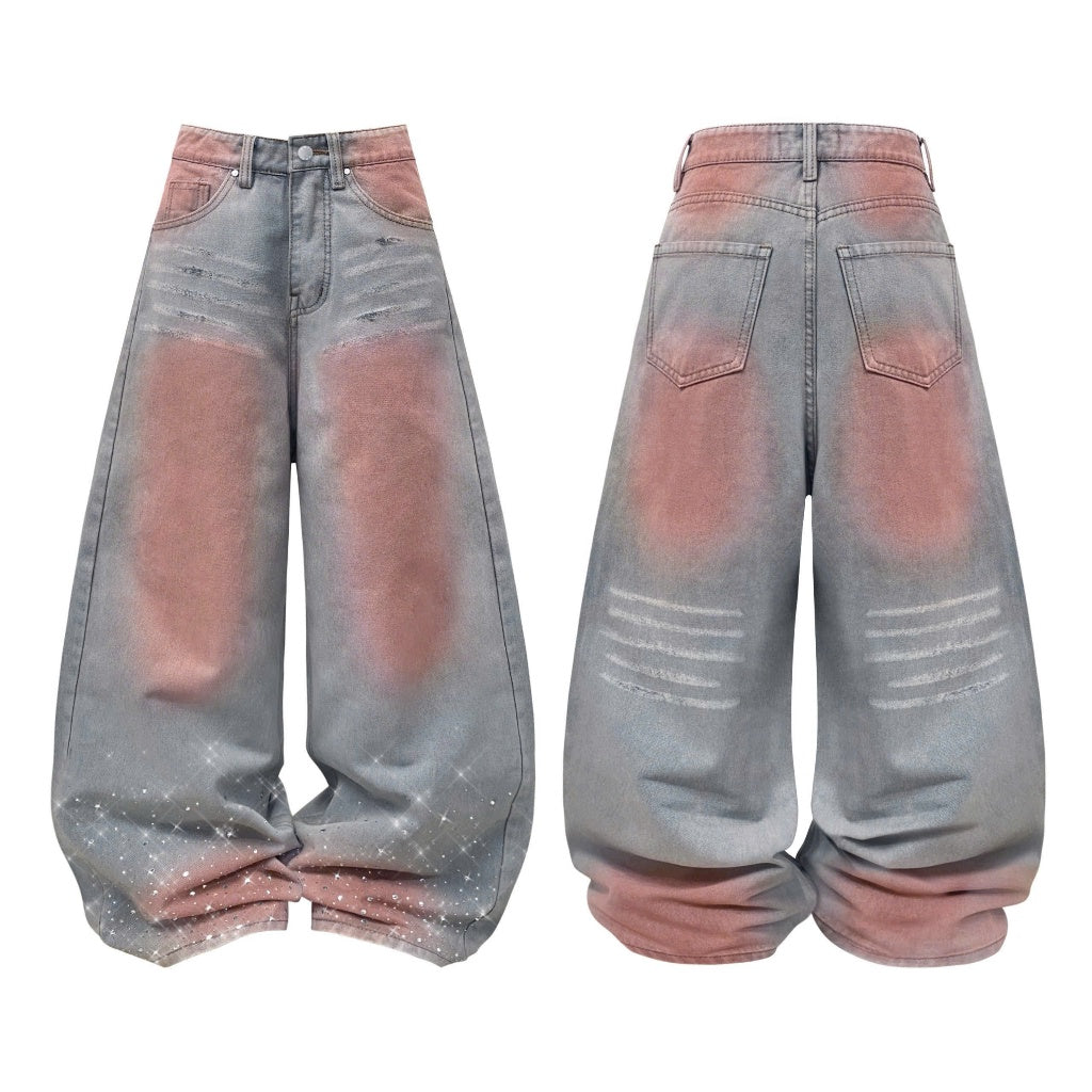 Kill System Washed Rhinestone Jeans Raven